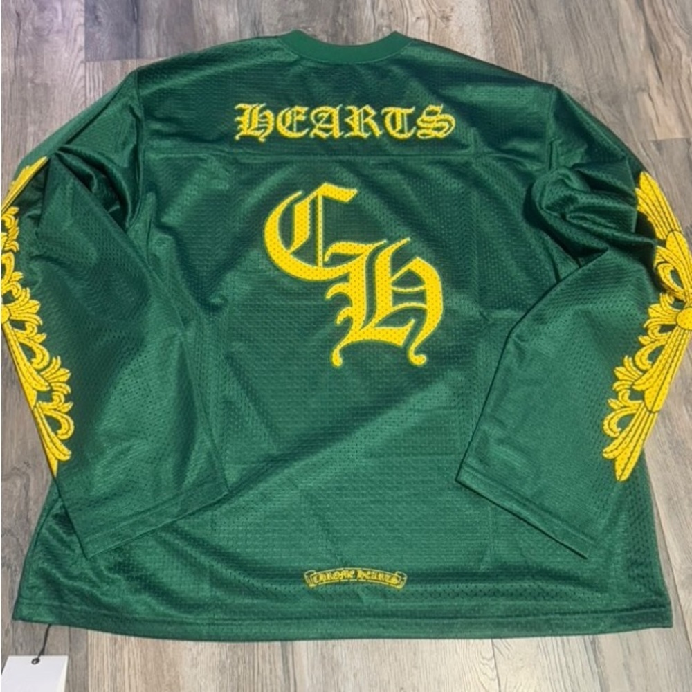 Chrome Hearts Green Mesh Long Sleeve Jersey - Picture 2 of 7